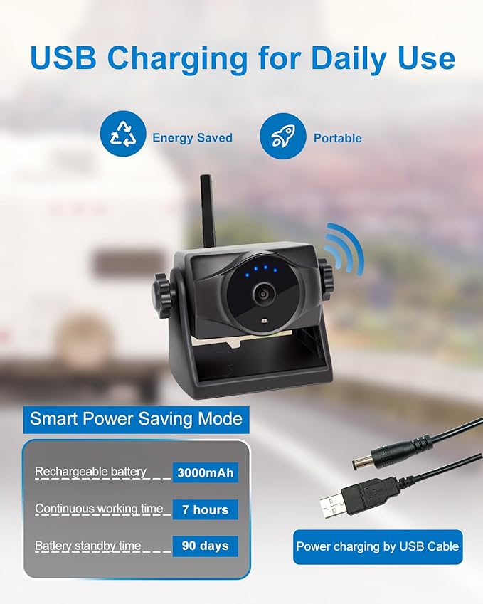 1080P Magnetic Wireless Backup Camera, 90 Days Standby Rechargeable Battery, Waterproof Rear/Front View Camera for Hitching Boat Trailer Horse Pickup RV Car for iPhone iPad Android-PawvioPets