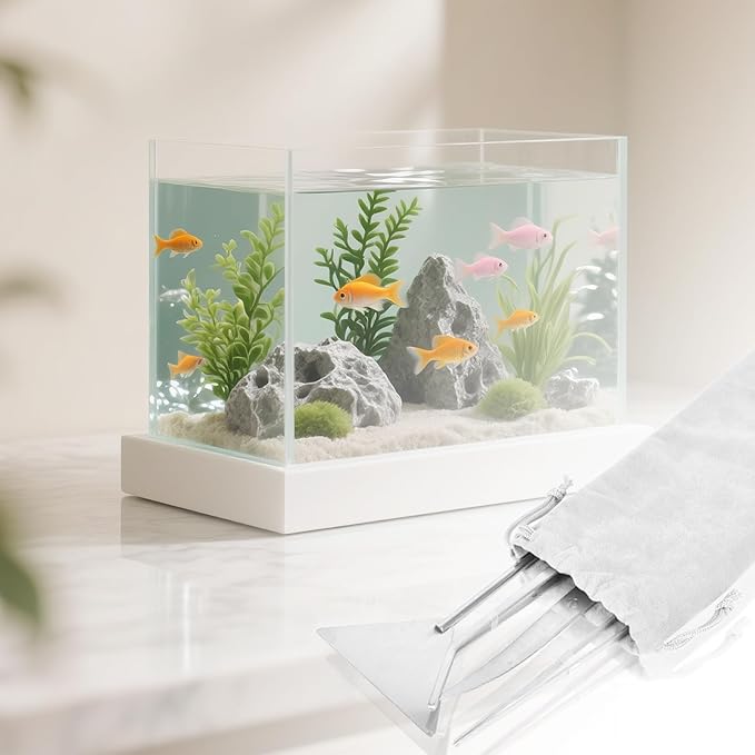 15Inch Extra Long Design Aquarium Aquascaping Tool Stainless Steel Aquascape Tools Kit 4 in 1 Anti-Rust Fish Tank Starter Kit with Long Tweezers Scissors Spatula for Aquarium Plants (Silver)-PawvioPets