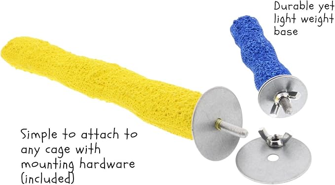 Comfort Grip Safety Perch for Bird Cages - Pedicure Perch for Birds to Keep Nails and Beaks in Top Condition - Safe Easy to Install Bird Cage Accessories - X-Small 4.5"-PawvioPets
