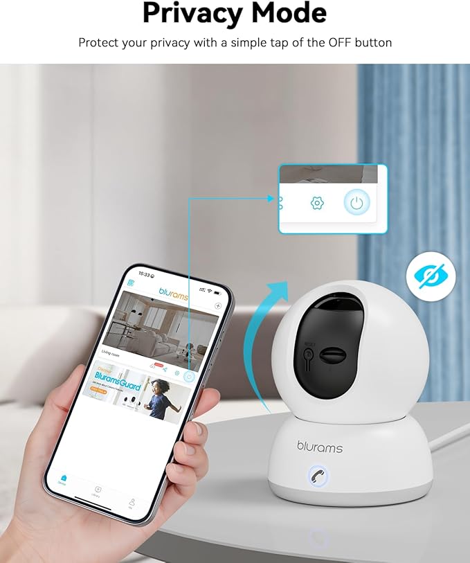 blurams Pet Camera 4K, 8MP Indoor Cameras for Home Security with One-Touch Call, Color Night Vision, Motion Tracking, 5GHz/2.4GHz Wi-Fi, Cloud & SD Card Storage, Wi-Fi 6-PawvioPets