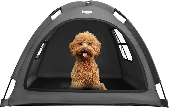 Cat and Dog Outdoor Waterproof Tent House - Indoor/Outdoor Cave Nest Bed for Small Dogs, Cats, Bunnies - Washable (Gray, Small)-PawvioPets