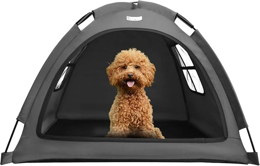 Cat and Dog Outdoor Waterproof Tent House - Indoor/Outdoor Cave Nest Bed for Small Dogs, Cats, Bunnies - Washable (Gray, Small)-PawvioPets