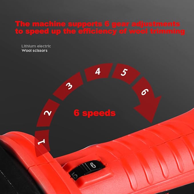 Cordless Electric Shears,Professional Sheep Shearing Clippers with 2 PCS Rechargeable Lithium Battery, 6 Speeds Heavy-Duty Farm Livestock Haircut Trimmer-PawvioPets