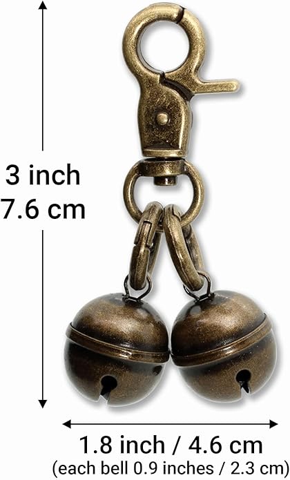 Copper Bells for Dog Collars with Snap Clips - Made of Pure Copper for Dogs/Cat - Clear Sound & No Rust - Save Birds Wildlife, Know Where Your Pet Christmas Sounds-PawvioPets