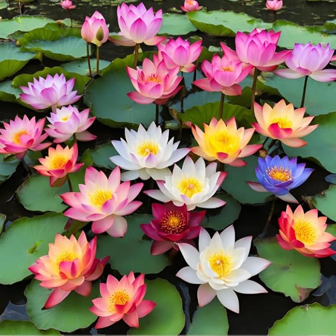 160 Sacred Lotus Seeds for Planting in Water Mixed Flower Color Pink Red White Yellow Multicolor Aquatic Nelumbo nucifera Bonsai Bowl Lotus Seed Lily Ponds Feature Water Gardens (160, Lotus Seed)-PawvioPets