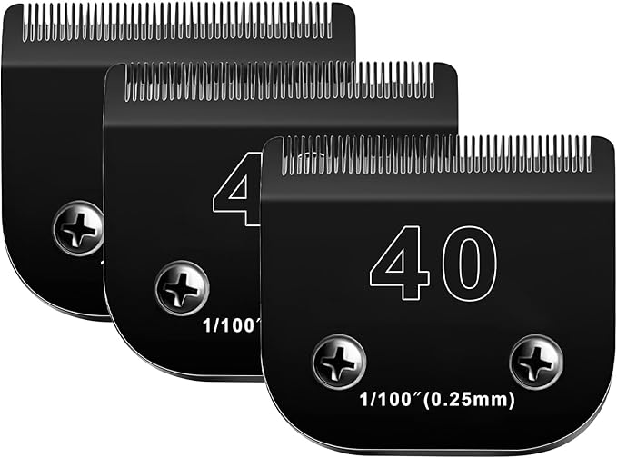 3PACK 40 Blades Dog Grooming Blades Compatible with Ainds/Oster A5/Wahl KM-10 Series Dog Clippers,Detachable Clipper Replacement Blade，Black-PawvioPets