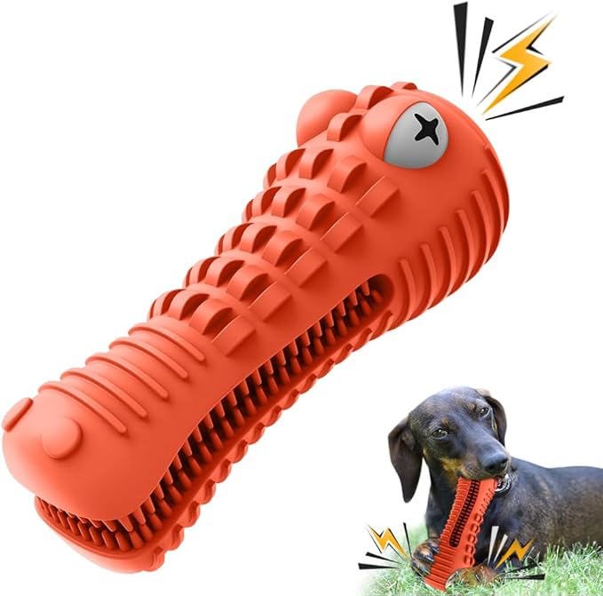 Dog Toys for Aggressive Chewers Large Medium Breed, Indestructible Dog Toothbrush Chew Toys, Squeaky Interactive Tough Extremely Durable, Dogs Toys to Keep Them Busy-PawvioPets