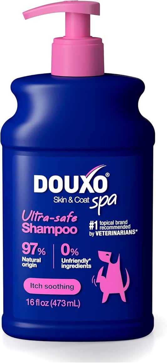 DOUXO® Skin & Coat SPA - Ultra-Safe Dog Shampoo for Itchy Skin, 16 fl oz, Skin-Friendly Formula Cleans and Soothes, Leaves The Coat Soft and Radiant-PawvioPets