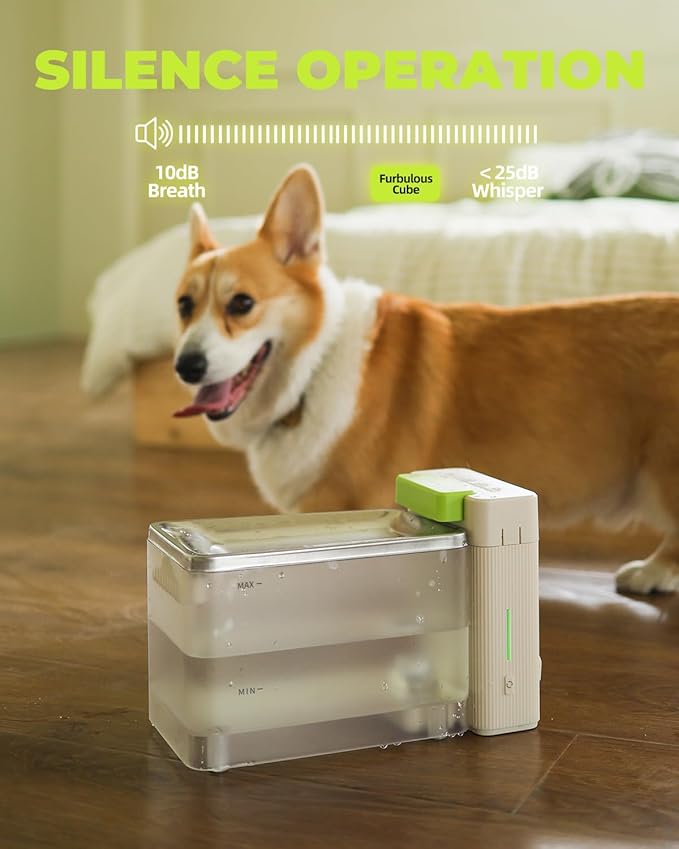 Furbulous 316 Stainless Steel Automatic Water Fountain with Ultrafiltration Tech, 3.3L/112oz Large Bowl, Ultra-Quiet, BPA-Free Dish Two Modes Water Dispenser for Cats/Medium Dogs/Pets (Black)-PawvioPets