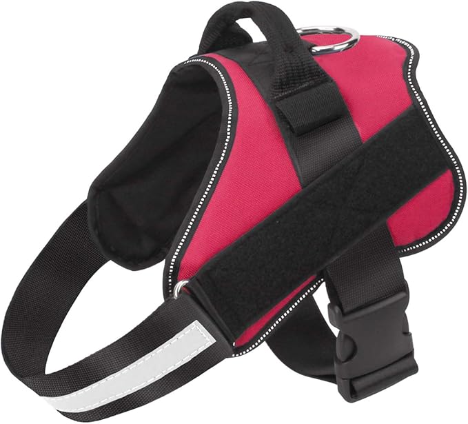Bolux Dog Harness, No-Pull Reflective Dog Vest, Breathable Adjustable Pet Harness with Handle for Outdoor Walking - No More Pulling, Tugging or Choking (Red, S)-PawvioPets