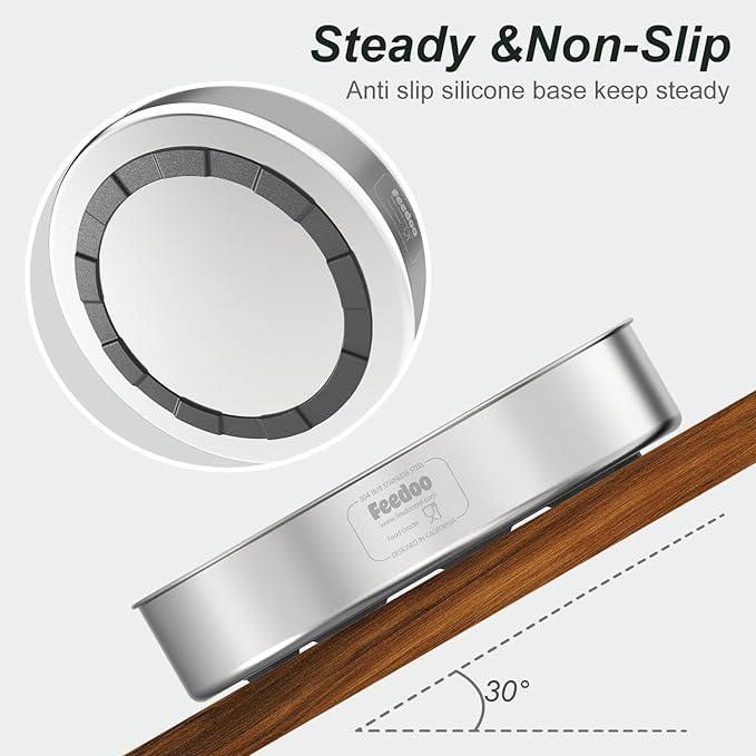 2Pack Slow Feeder Dog Bowls, Double-Layer Food-Grade Stainless Steel, Heavy Duty with Non-Slip Rubber Base, 2Cups Capacity for Small and Medium Dogs to Slow Down Eating-PawvioPets