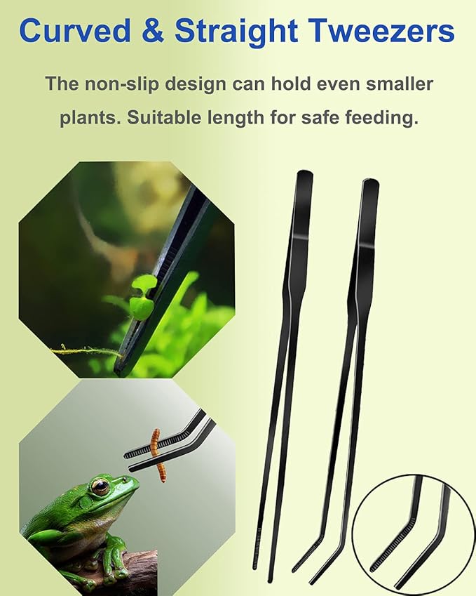 4Pcs Aquascaping Tools Kit, Long Stainless Steel Aquarium Plant Tools with Black Anti-rust Coating, Aquarium Tweezers, Scissors, and Scrapers for Aquascaping Cleaning（Magnetic Tool Holder）-PawvioPets