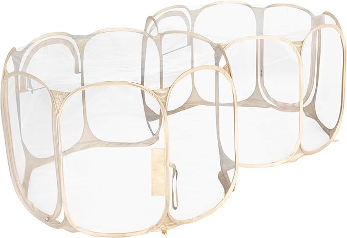 Cold Resistant Cat Playpen PVC Dog Playpen - Portable & Foldable Indoor Outdoor Puppy Playpen - Insulated 2-Room Dog TentCrate Cage Kennel, Playpen for Kitten, Small Animals Play Pen-PawvioPets