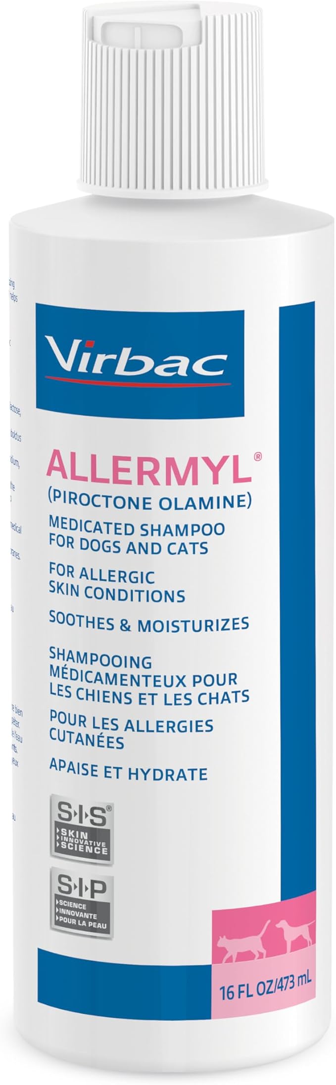 Allermyl Piroctone Olamine Medicated Pet Shampoo - Hypoallergenic Shampoo for Dogs and Cats, Soothing and moisturizing Dog Shampoo for Allergic Skin (by Virbac)-PawvioPets