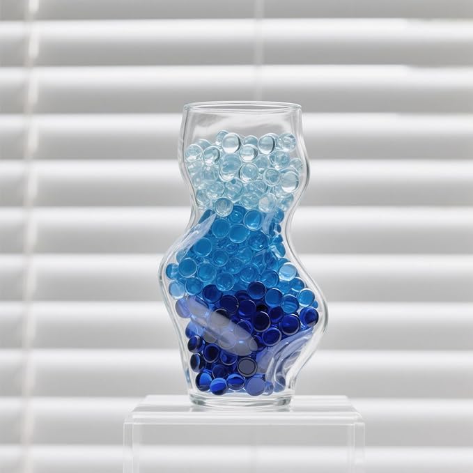 2.16LB Mix Colors Glass Beads Vase Filler Aquarium Gravel Decor Flat Glass Marbles Gems Pebbles Fish Tank Rocks Home Decorative Art Craft - 3 Colors Mixed-PawvioPets