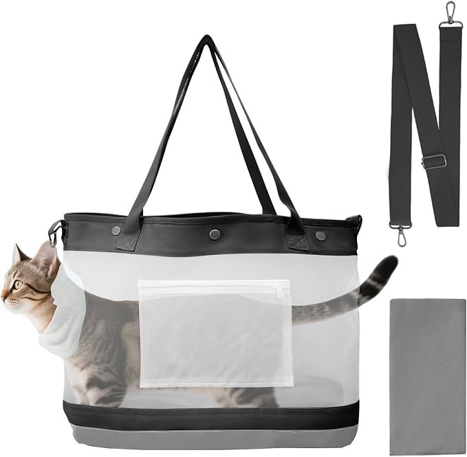Dog Purse Carrier for Small Dogs Cat Kitty Puppy Rabbit Bunny Dog Cat Bag Carrier for Animals up to 22lbs Soft Sided Collapsible Pet Carrier Sling for Outing Travel Vet-Gray-PawvioPets