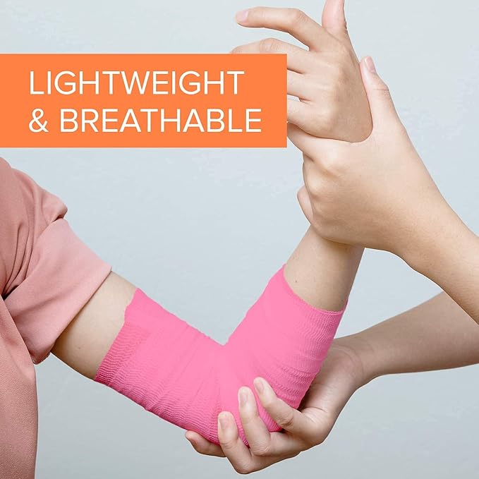 California Basics, Self Adhesive Bandage Wrap, 2 Inch by 5 Yards Non Woven Cohesive Bandage Rolls, 24 Pack, Vet/Stretch Wrap, Multi Colored Neon Medical Athletic Tape for Wrist, Waterproof-PawvioPets