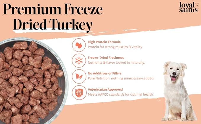 Freeze Dried Raw Dog Food - Premium Turkey and Salmon Flavor with High Protein and Grain Free Dog Food for All Breeds and Picky Eaters - Versatile as Meal Topper, Snack, and Treats, 14 Oz-PawvioPets