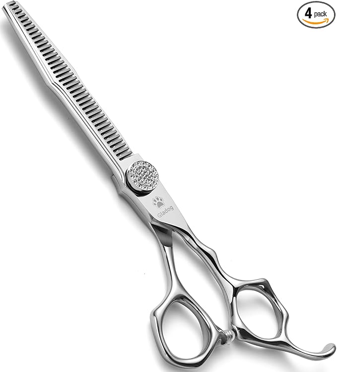GLADOG 6.5" 9CR Thinning Shears for Dogs - Professional Dog Thinning Scissors with Luxurious Diamond Pivot Nut, Ideal Dog Grooming Scissors for Reducing Bulk, Dog Shears，Dogs Scissor for Grooming-PawvioPets