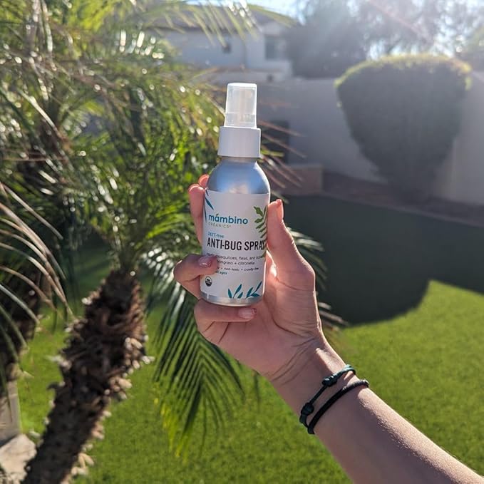 Anti-Bug Spray DEET-Free – Organic, All-Natural Bug Spray Travel Size with Essential Oils – Non-Toxic, Reef Safe, Face-Safe Bug Repellent for Babies, Kids, Adults by Mambino Organics, 2.7oz 3-Pack-PawvioPets