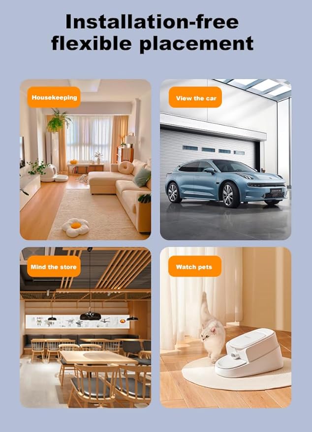 Cameras for Home Security-Indoor MiNi 1080P HD,Security Camera Wireless for Baby/Nanny/Pet/Dog/Cat, Infrared Night Vision,Magnetic Base Bracket,Cloud & SD Card Storage, (2.4 /5GHzWiFi)-Silver-PawvioPets