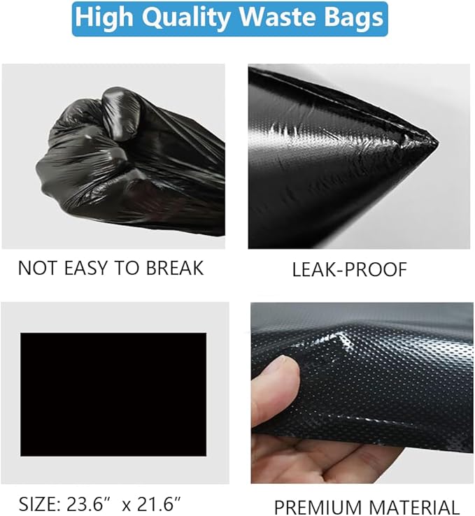 Dog Poop Trash Can for Outdoors with Extra Large Pooper Scooper & 50 Waste Bags - 20L/5 Gallon Large Dog Poop Trash Can Outside with Lid and Removable Inner Bucket Waterproof Odor Control for Backyard-PawvioPets