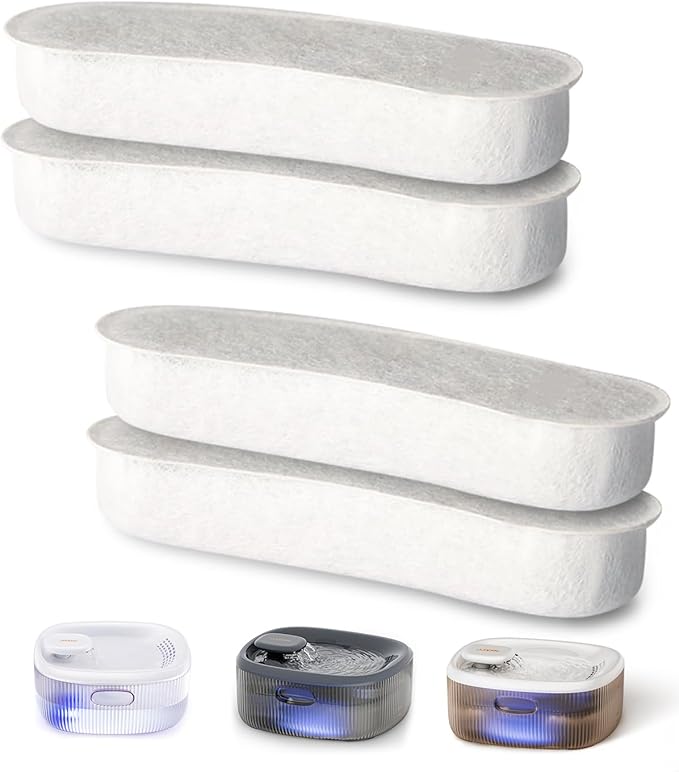 Dog Water Fountains by WOPET, 4 Pcs Pet Water Fountain Filters for W600 Dog Fountain, Large Dog Fountain Filter Replacement Cats,Pets-PawvioPets
