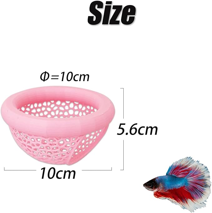 Aquarium Floating Betta Fish Skins, Betta or Shrimp Feeder, Cave and Hammock, Small Fish Feeding Rings, Aquarium Hiding Feeding Decorative Accessories (Pink)-PawvioPets