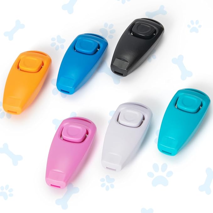 2-in-1 Dog Training Clicker Whistle for Training and Recall, Pet Training Accessories for Puppy, Cats, Horses & Small Animals - 2 Pack with Lanyard, Reward and Train Your Pets Efficiently-PawvioPets