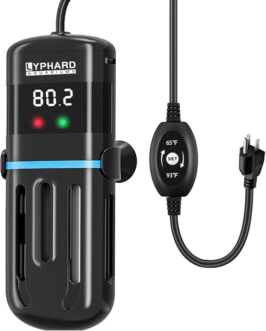 Electronic Aquarium Heater, 100W Small Fish Tank Heater, Adjustable Submersible Heater PID Temperature Control with LED Digital, Water Dry Automatic Shut Off for Fresh Seawater-PawvioPets