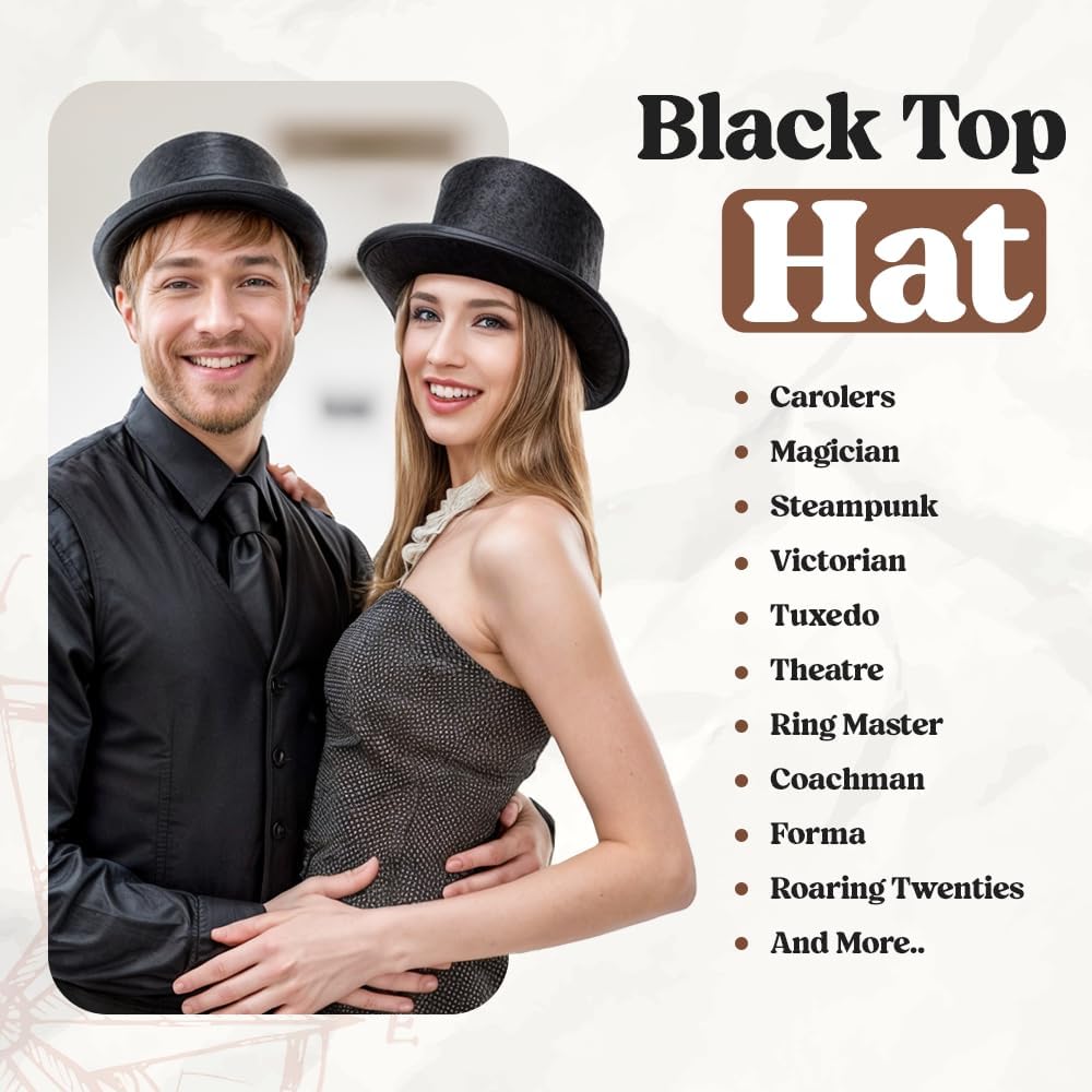 Funny Party Hats Top Hats for Adults Dress Up Hats Costume Party Hats for Men Women Unisex