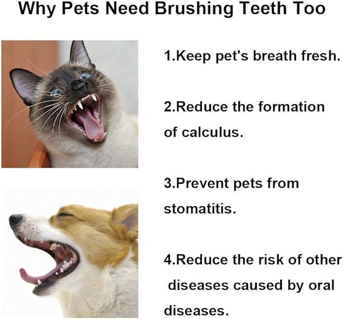 Extra Soft Small Dog Toothbrush Kit, Cat Dental Toothbrush Silicone, Easy to Handle Teeth Cleaning Head, Pet Deep Clean Dense Brush, Safe and Effective Oral Care, Brush Away Breath, 2 Pack-PawvioPets