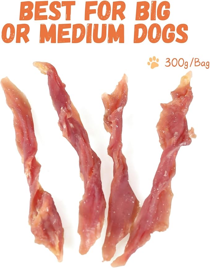 Duck Jerky Dog Treats, Natural Healthy Duck Twisted Strips with 1% Taurine, High Protain Low Fat Dog Training Rewards Treats for Small Medium Large Breeds, 10.6 oz-PawvioPets