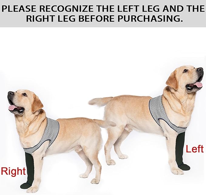 COODEO Dog Socks to Prevent Licking Paws, Healing Boots & Paw Protectors with Non-Slip Bottoms for Wound Protection, Waterproof Sleeve Shoes for Licking（Grey，3XL_Left-PawvioPets