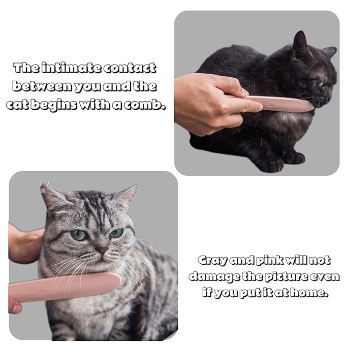 2Pcs Cat Tongue Comb, Pet Grooming Brush, Hair Massage Tool for Cats, Suitable for Short-haired, Long-haired, Kittens, Pet Cleaning Supplies-PawvioPets