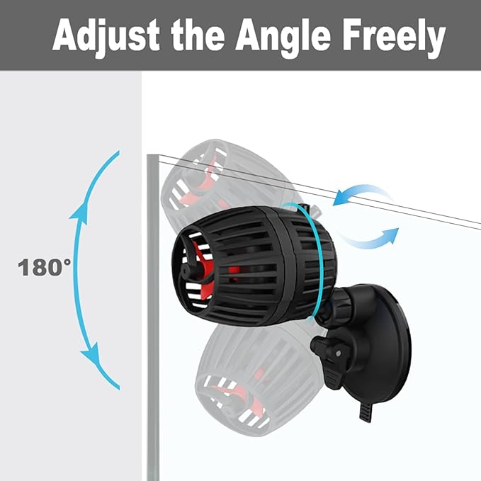 Carefree Fish Aquarium DC12V 10W Wave Maker 4 Level Adjustable Flow Rate Powerhead 1500Gph Wave Pump for 10~60Gal Freshwater and Saltwater Fish Tank-PawvioPets