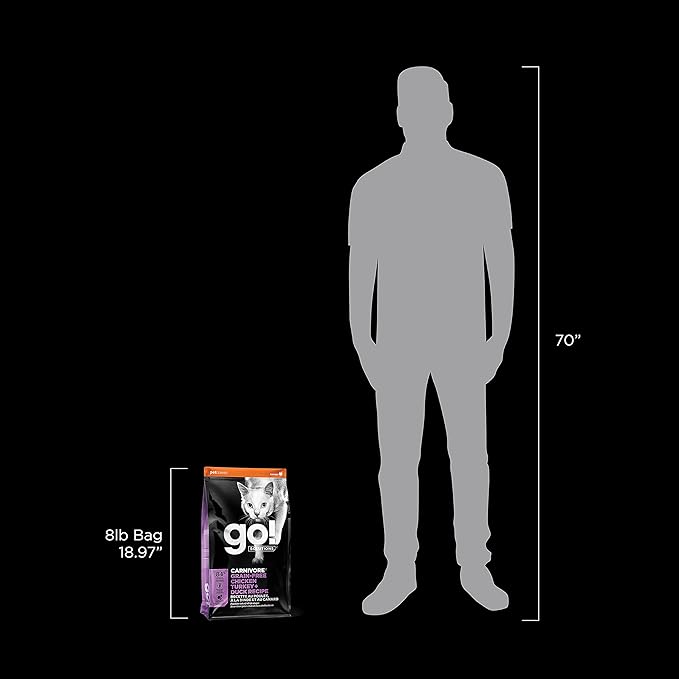 Go! Solutions Carnivore, Grain-Free, Protein Rich Dry Cat Food, Chicken, Turkey and Duck Recipe, 8 lb Bag-PawvioPets