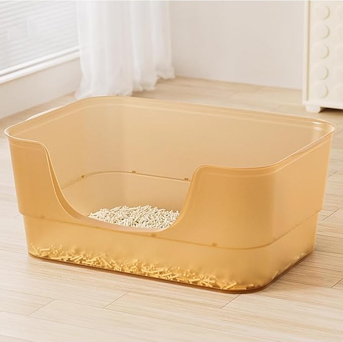 Extra Large Cat Litter Box with Clear Jelly Color,High Sided Litter Box for Big Cats,XL Cat Litter Box for Multiple Cats,Jumbo Cat Litter Box,Giant Kitty Litter Box,Anti-Splashing,Easy to Clean-PawvioPets