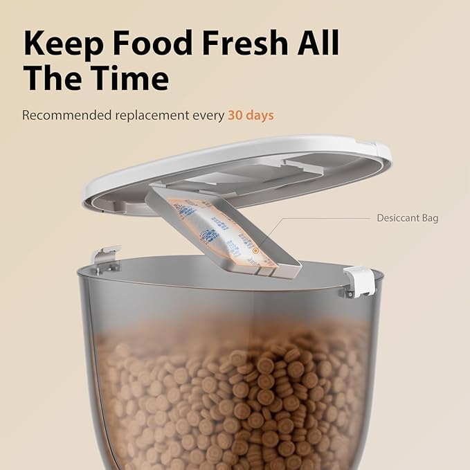 5L Automatic Cat Feeder, Timed Cat Food Dispenser, Automatic Pet Feeders Up to 6 Meal 1-20 Portion, Dual Power Supply Cats Feeder, Pet Dry Food Dispenser for Cats and Small Dogs-PawvioPets