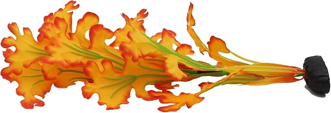 2-Pack 12 Inch Aquarium Silk Aquarium Plants, Artificial Plastic Plant for Small Tank, Goldfish, Fish Hides (Yellow, 12 Inch)-PawvioPets