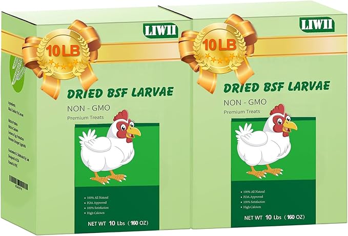 20LB Dried Black Soldier Fly Larvae, 86X Calcium Than Dried Mealworms, High Protein Non-GMO Organic Chicken Feed-PawvioPets