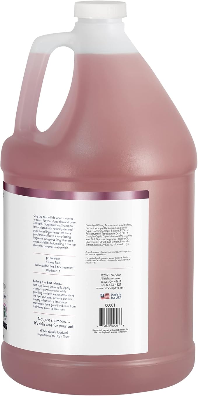 Bobbi Panter Gorgeous Dog Shampoo for Natural Brightening & Whitening, Naturally Derived Ingredients, Tear-Free, Salt-Free, Paraben-free, pH-Balanced, Peach Scent, 20:1 Concentrated Formula, 13 oz-PawvioPets