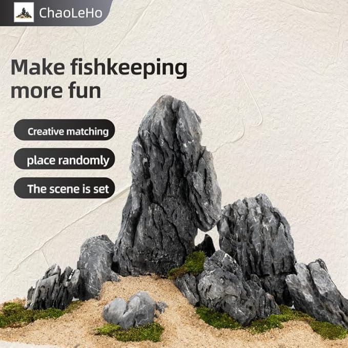 Dragon Stone Aquarium Rock Seiryu Stone for Aquariums, Fish Tanks, Bonsai, Terrariums, Wargaming Dioramas, Indoor or Outdoor Gardens-40Lb(2-10 Inch)-PawvioPets