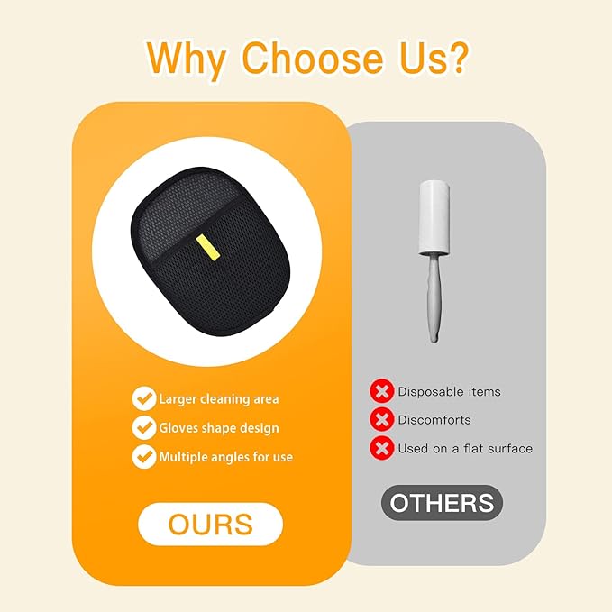 5pc Pet Hair Removal Gloves, Reusable Cats & Dogs Pet Hair Removal Tool,Efficient Pet Hair Removal Electrostatic Gloves is Suitable for Clothes, Sofas, Beds and Carpets-PawvioPets