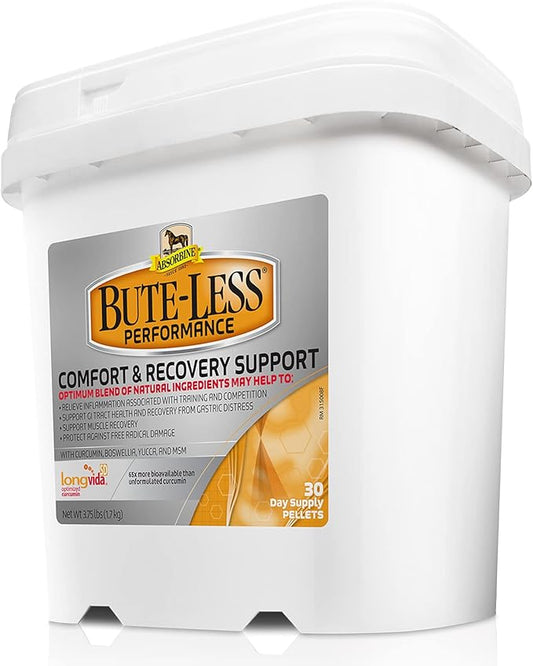 Absorbine Bute-Less Performance Advanced Formula Horse Supplement Pellets, Supports Healthy Inflammatory Response & GI Tract, 3.75lb Tub / 30 Day Supply-PawvioPets