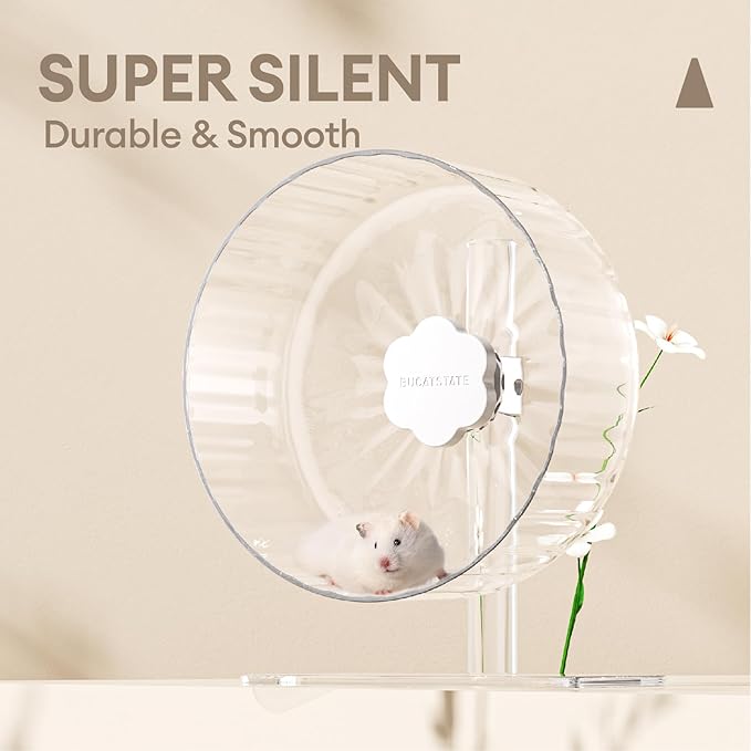 BUCATSTATE Hamster Exercise Wheel 8.2", Upgraded Super-Silent Spinner Hamster Running Wheels with Adjustable Base & Rust-roof Bearing for Dwarf Syrian Hamster Gerbils Rats-PawvioPets