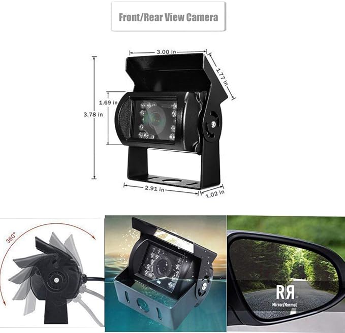 Backup Camera Kit 7 inch 4-Spilt Monitor Rear View Cameras with IP 67 Waterproof 18 IR Night Vision Car Camera for Tucks, RVs,Trailers,Bus,Vans + 4pcs 10m/393.7inch Cables-PawvioPets