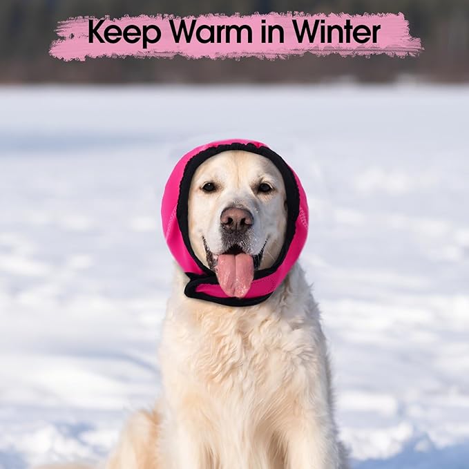 Dog Calming Hoodie, Dog Ear Muffs Noise Protection & Anxiety Relief, No Shake Ear Wraps for Dogs Quiet Ears Cover Headband for Fireworks Grooming Swimming Bathing Force Drying-PawvioPets