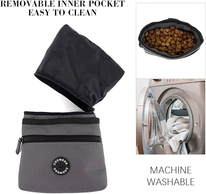 COOWONE Dog Treat Pouch with Pet Training Clicker, Detachable Dog Puppy Training Treat Bag, 900D Oxford Cloth Magnetic Closure Small Dog Poop Bag Holder for Travel or Outdoor Use-PawvioPets