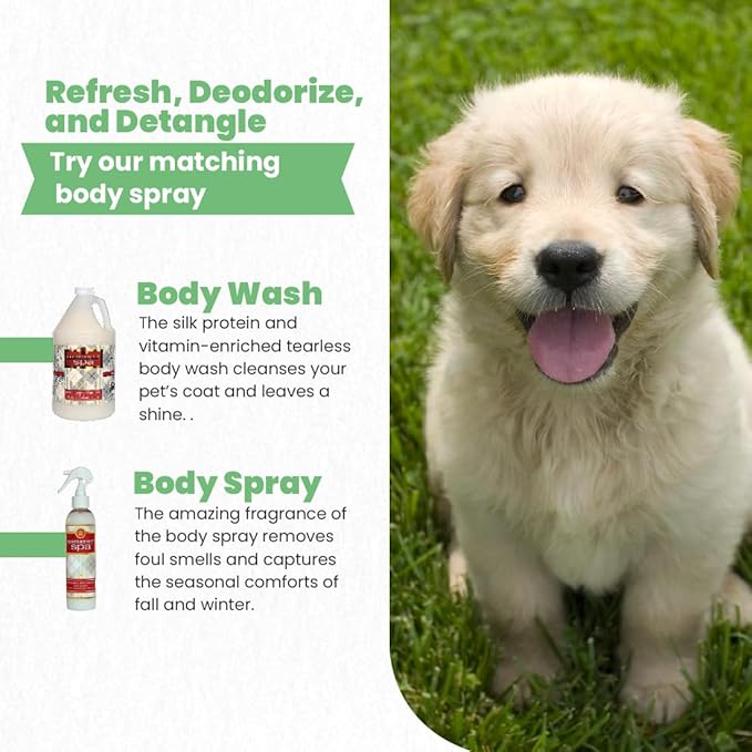 Best Shot Scentament Spa Seasonal Body and Facial Wash, Tearless Shampoo, Hypoallergenic Body Wash, Removes Tear Stains, Hot Toddy, 16 Oz.-PawvioPets